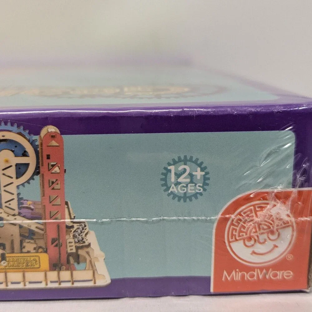 NWT! Gearjits Carnival Marble Coaster 3D Wooden Puzzle by MindWare